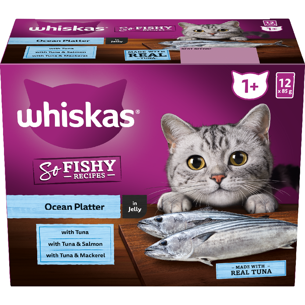 Adult So Fishy Wet Cat Food Ocean Platter in Jelly WHISKAS AU